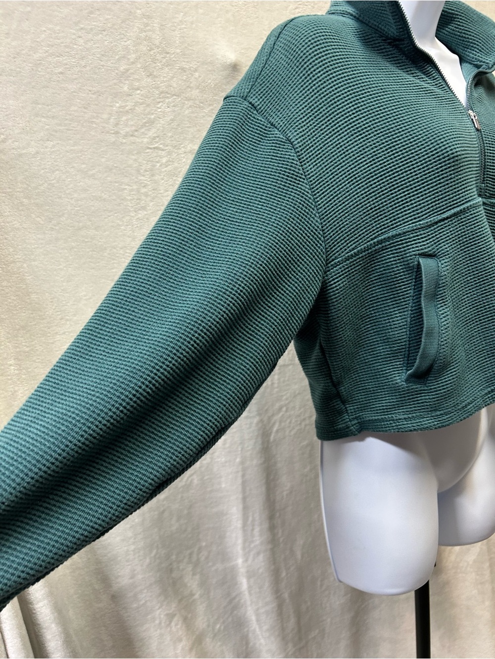 Athleta Half-Zip Waffle-Knit Pullover in Green - Picture 3 of 8
